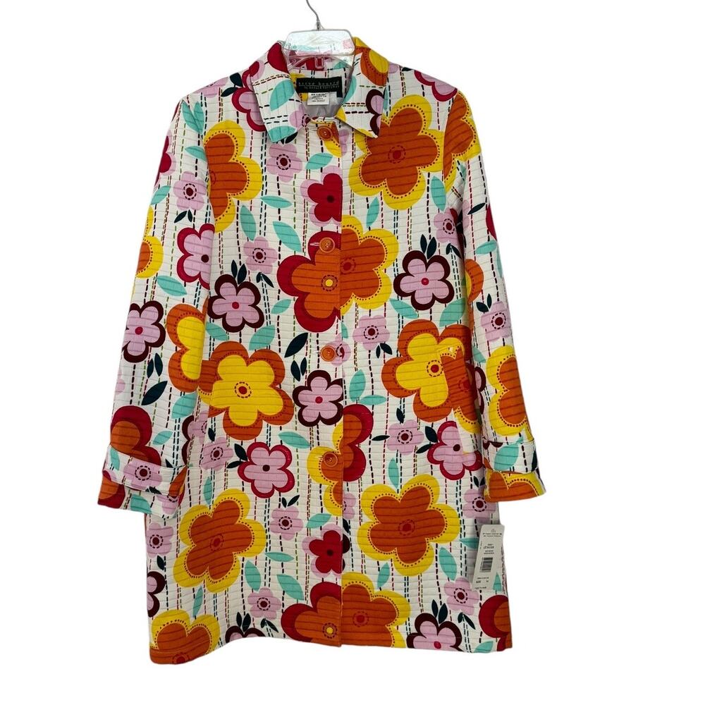 NWT Y2K Harvé Benard Floral Raincoat Size 14 – Retro Mod Flower Print vintage - Picture 2 of 16